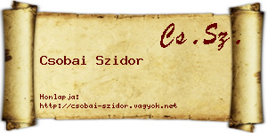 Csobai Szidor névjegykártya